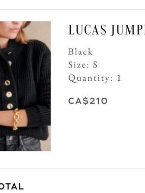 Sezane Lucas Black Ribbed Button-Front jumper